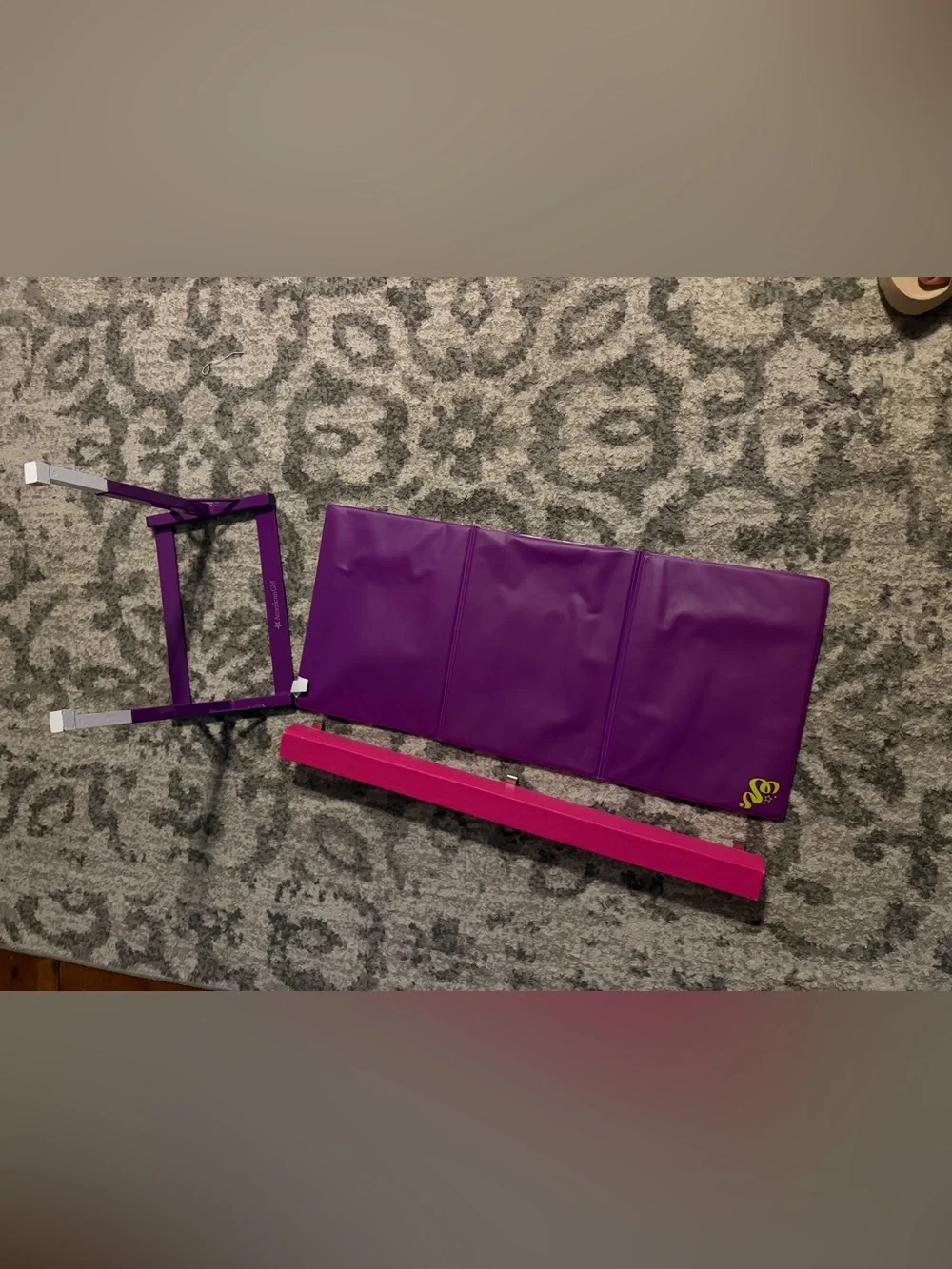 Retired American Girl Purple and Pink Gymnastics set